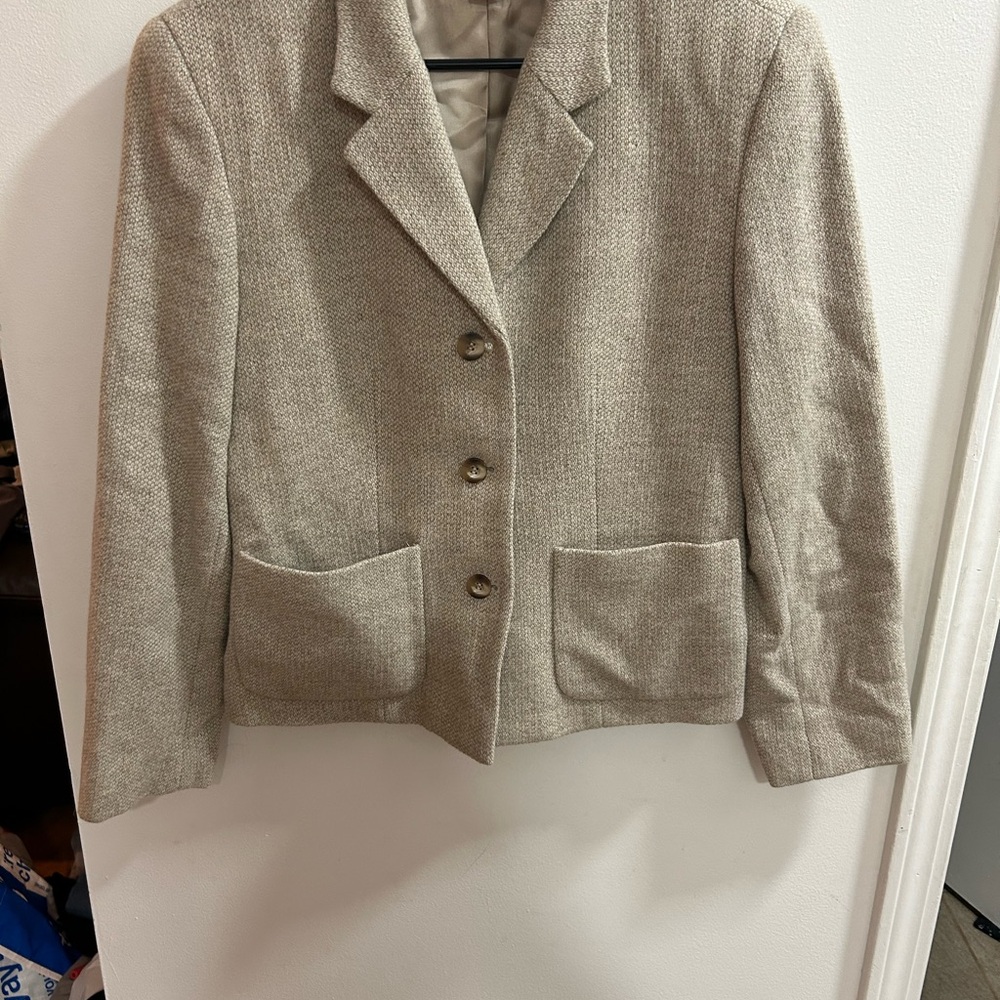 Jones New York Country Textured Beige Blazer Size 12 - Picture 1 of 3